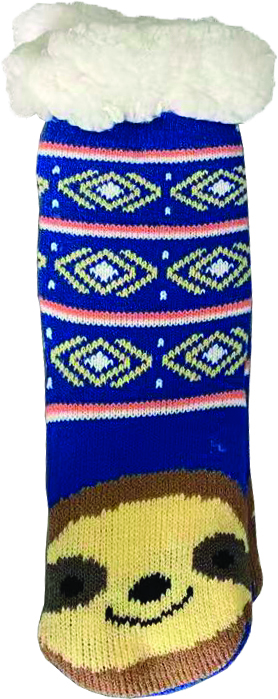 Image Anti-Skid KIDS Socks in Fleece, Sloth Design